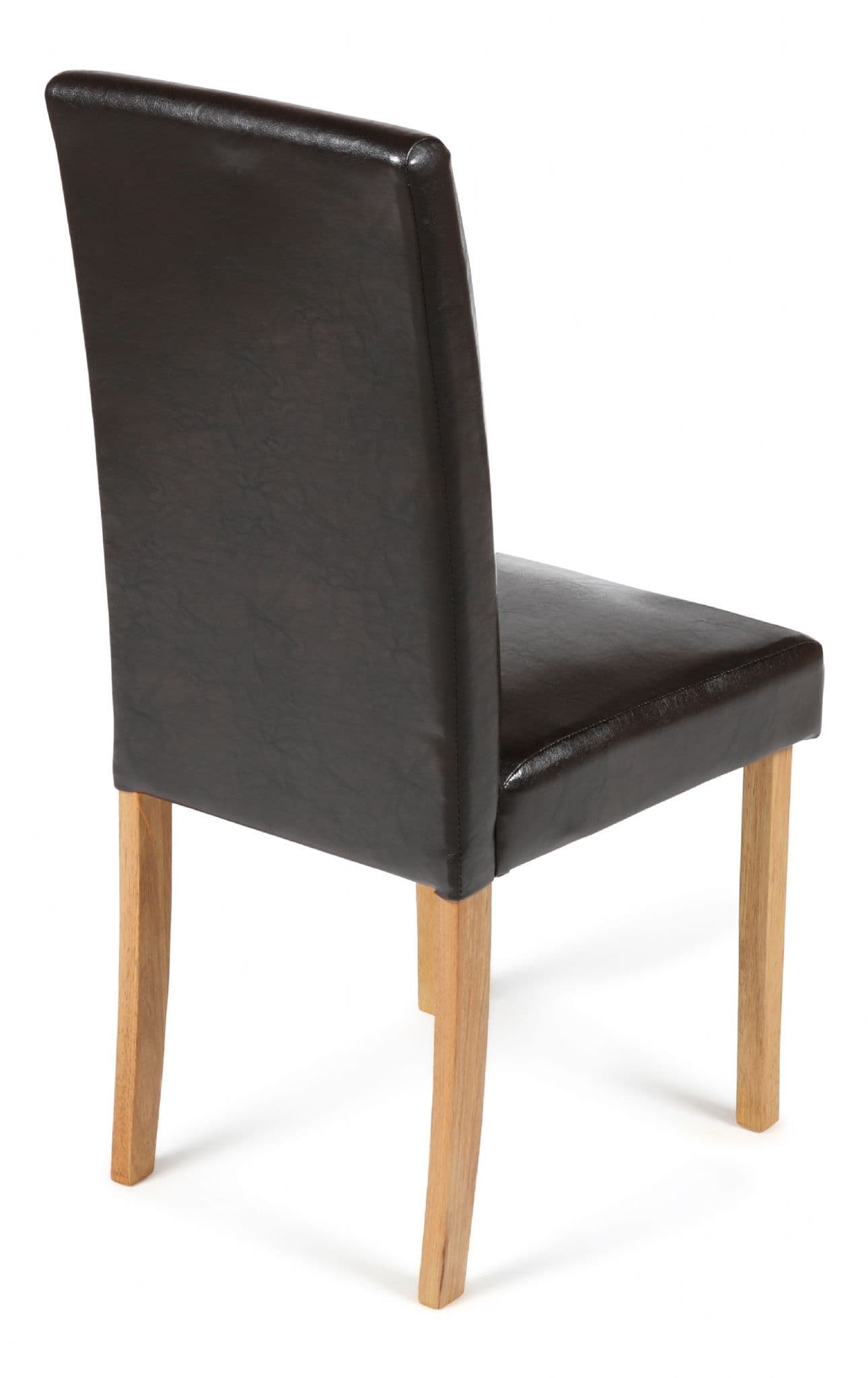 Brown Torino Faux Leather Dining Chairs Rear View