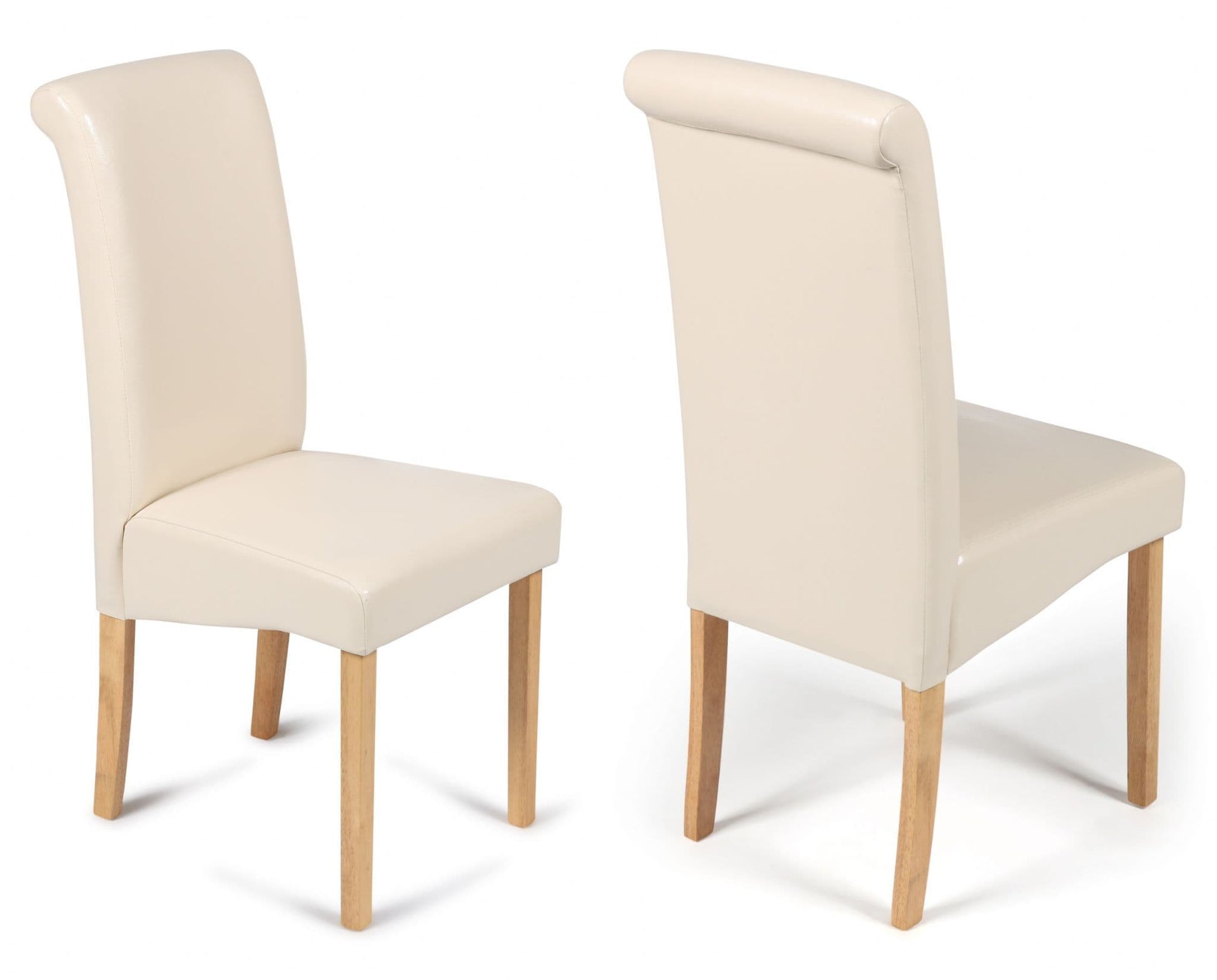 2 Roma Cream Faux Leather Dining Chairs - SKU SH-ROMA-CR2 – EAN 0799422555570