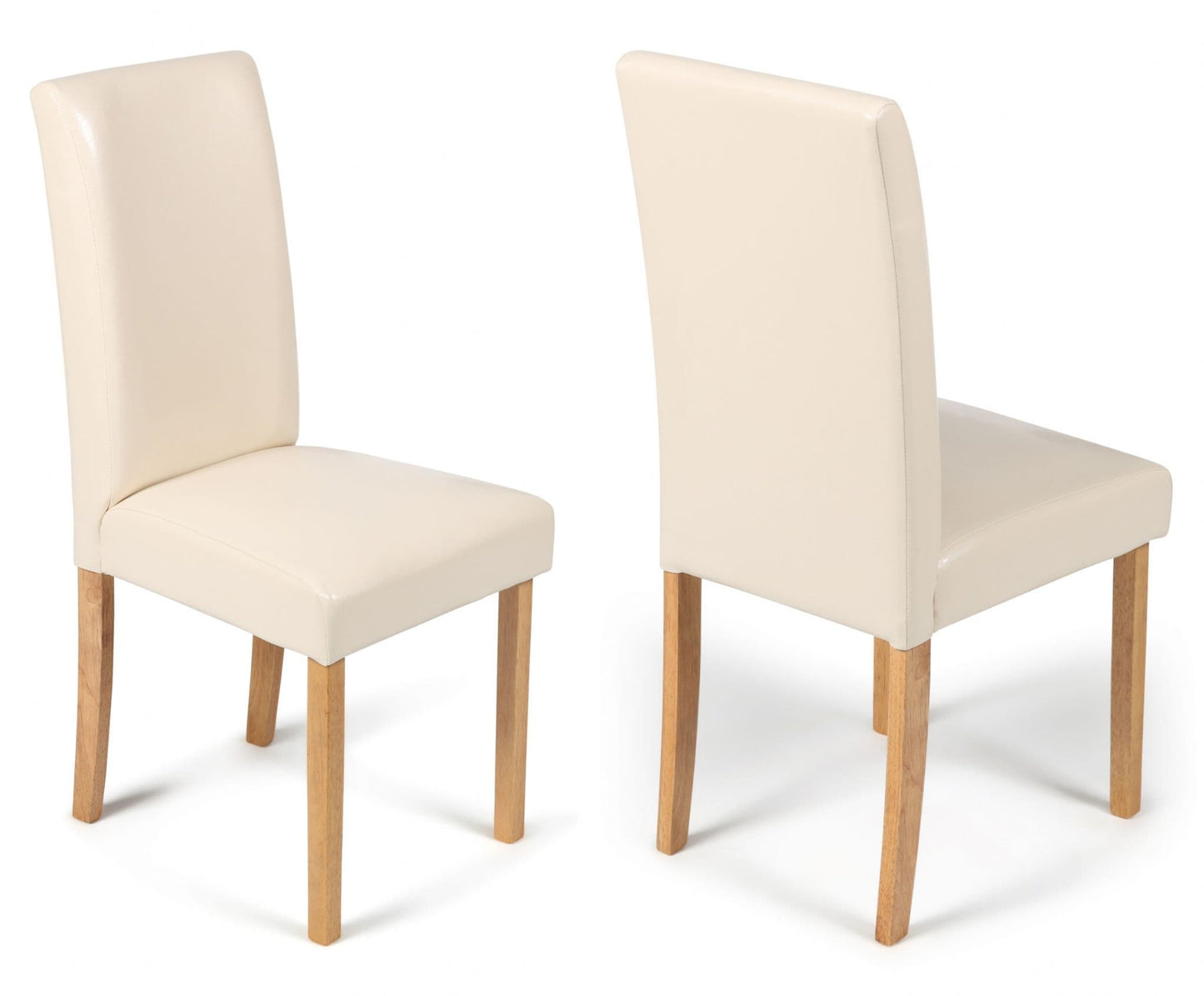 2 Cream Torino Faux Leather Dining Chairs