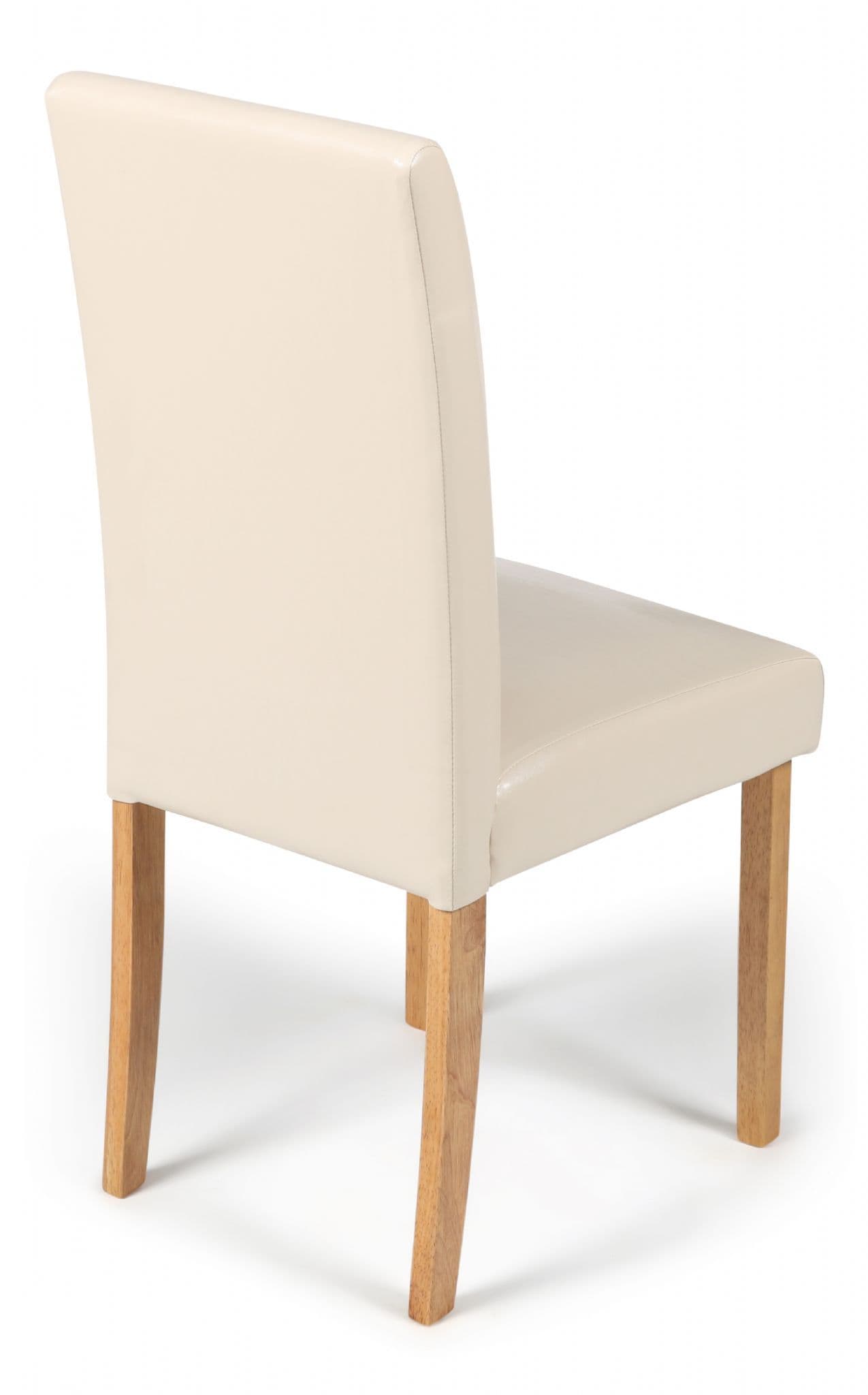 Cream Torino Faux Leather Dining Chairs Rear View