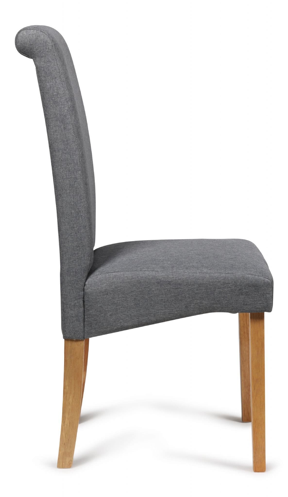 Roma Grey Fabric Chairs Side View