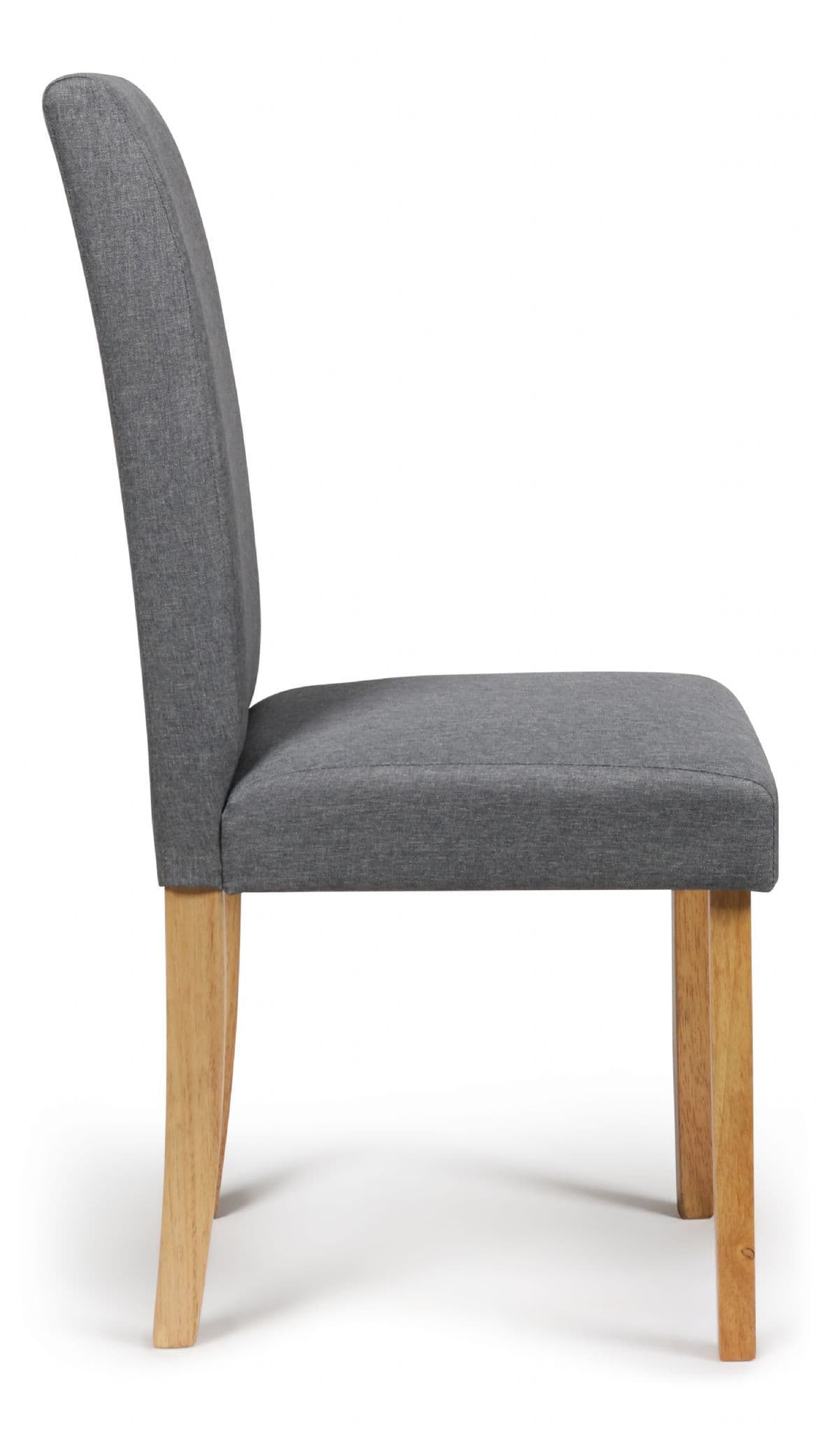Grey Fabric Torino Dining Chairs Side View
