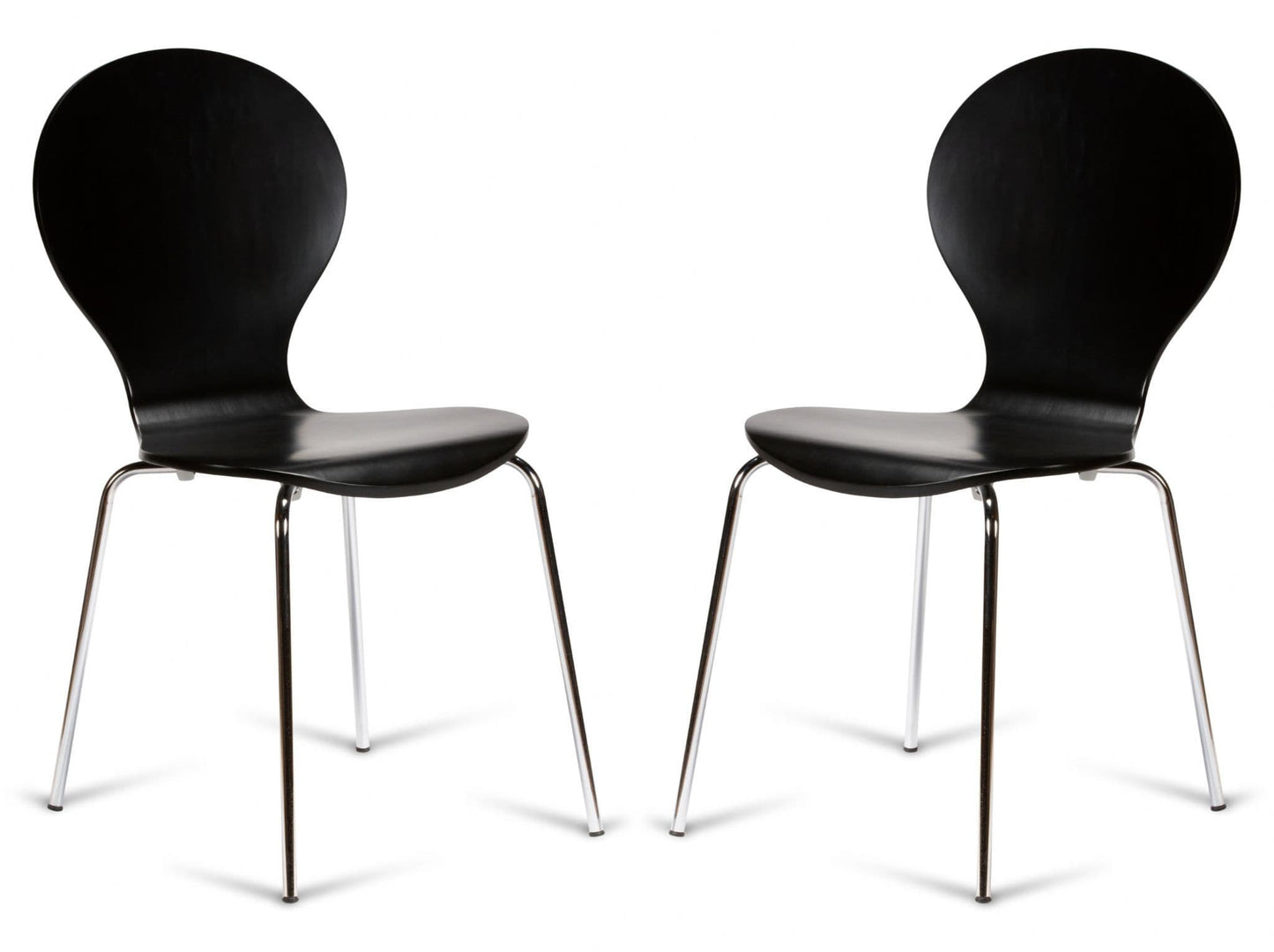 2 Kimberley Black & Chrome Dining Chairs