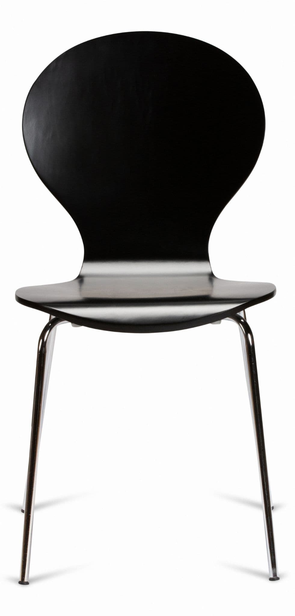 Kimberley Black & Chrome Dining Chairs Front View