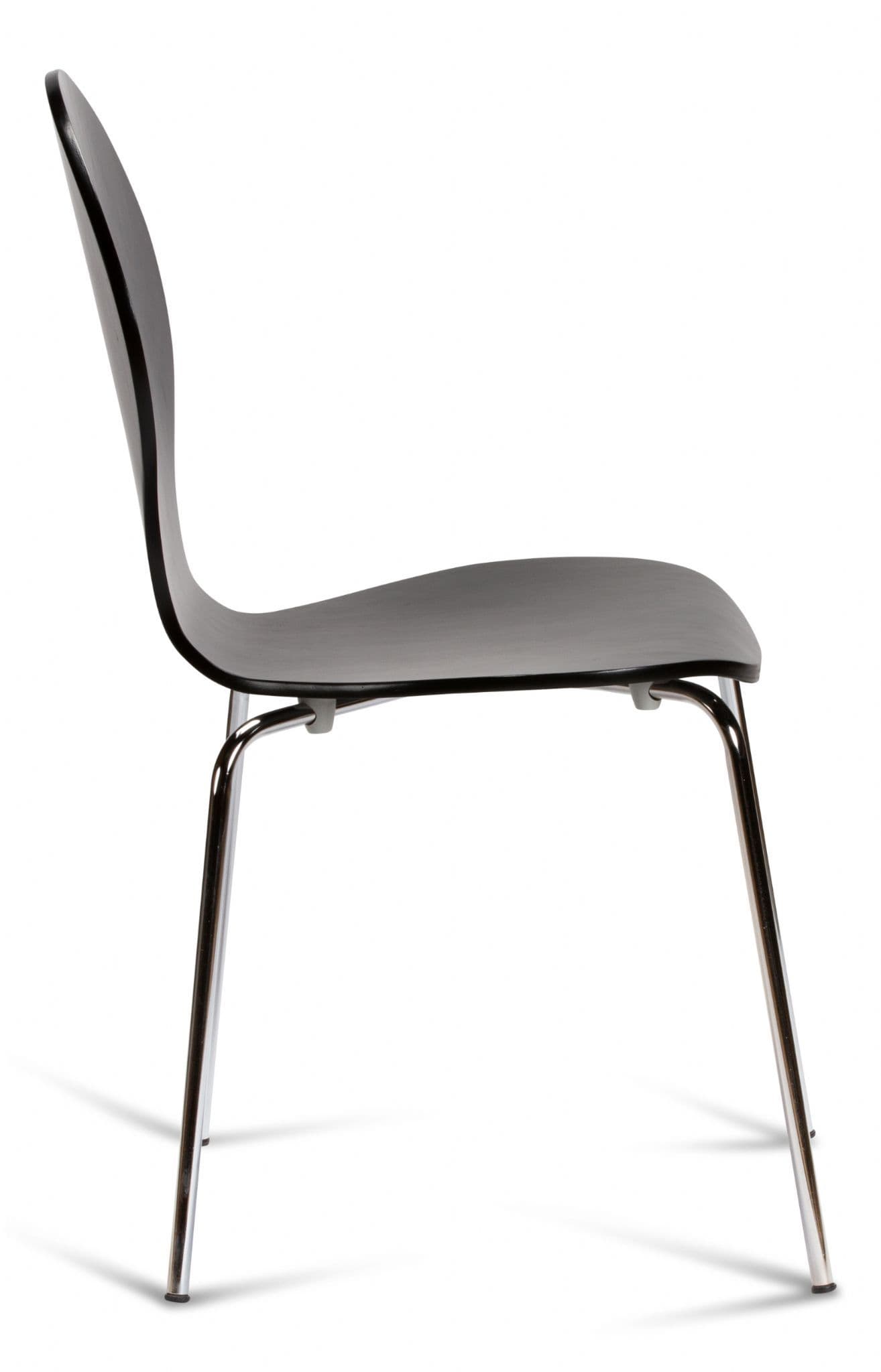 Kimberley Black & Chrome Dining Chairs Side View