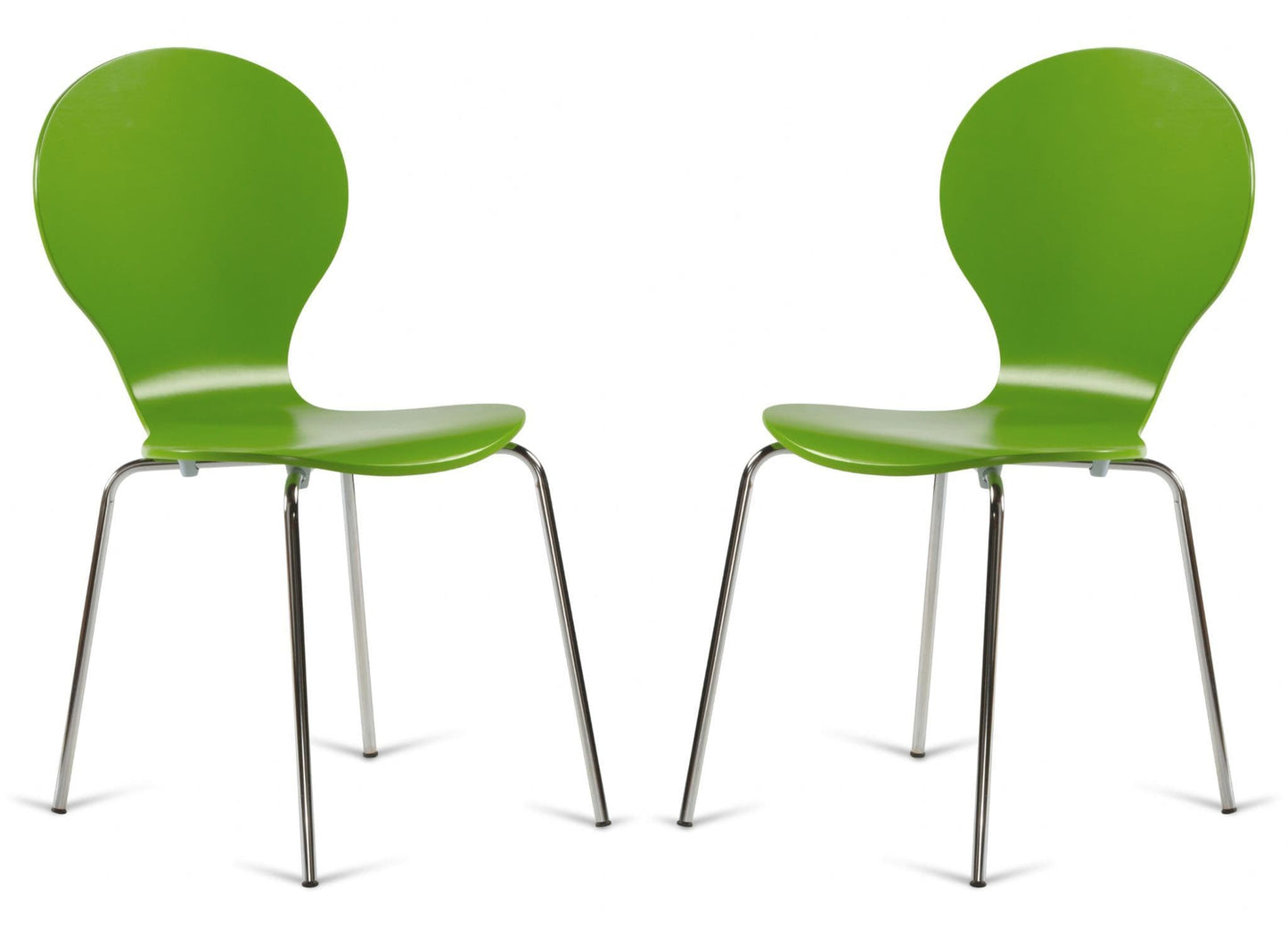 2 Kimberley Green & Chrome Dining Chairs