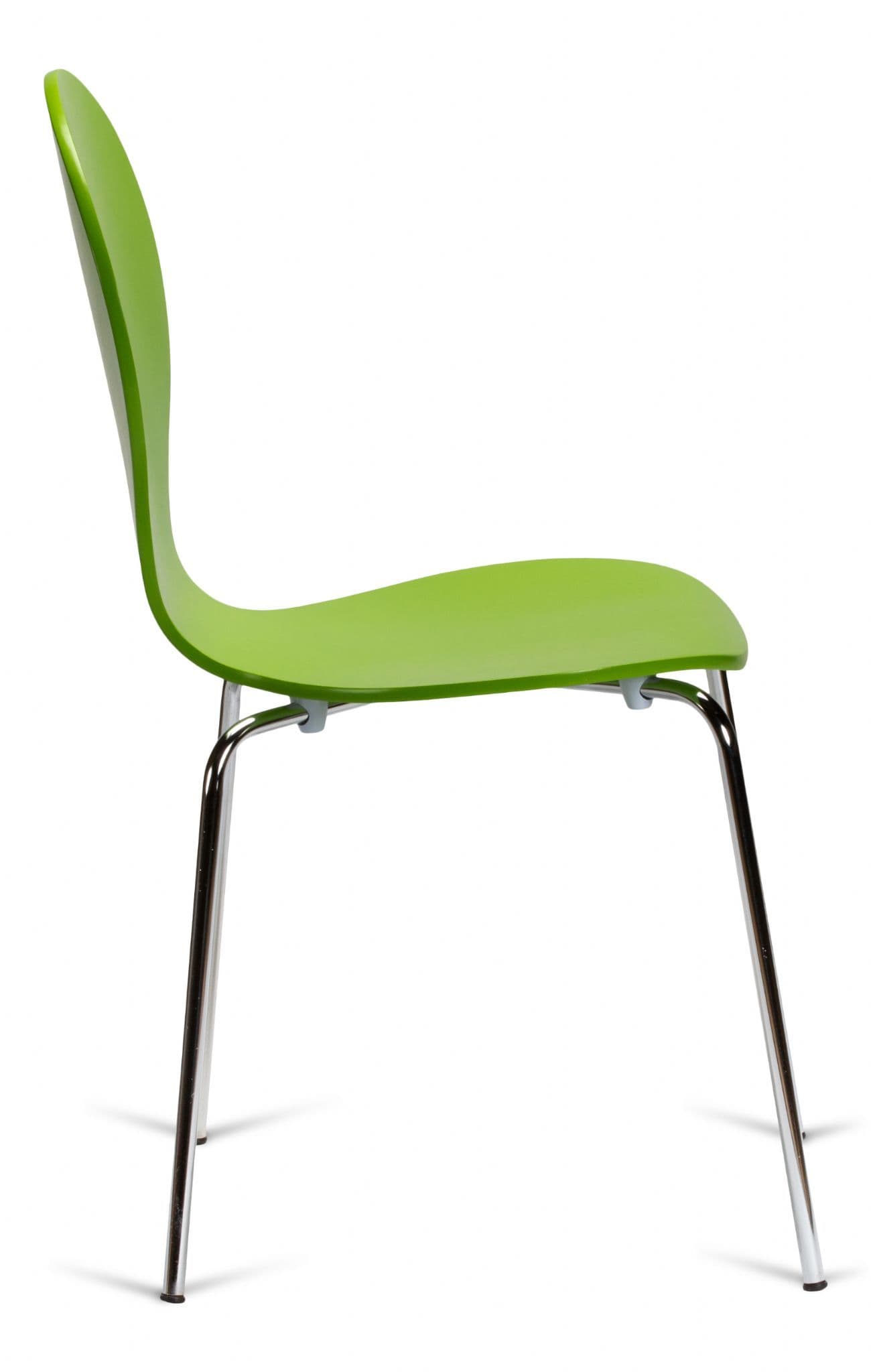 Kimberley Green & Chrome Dining Chairs Side View