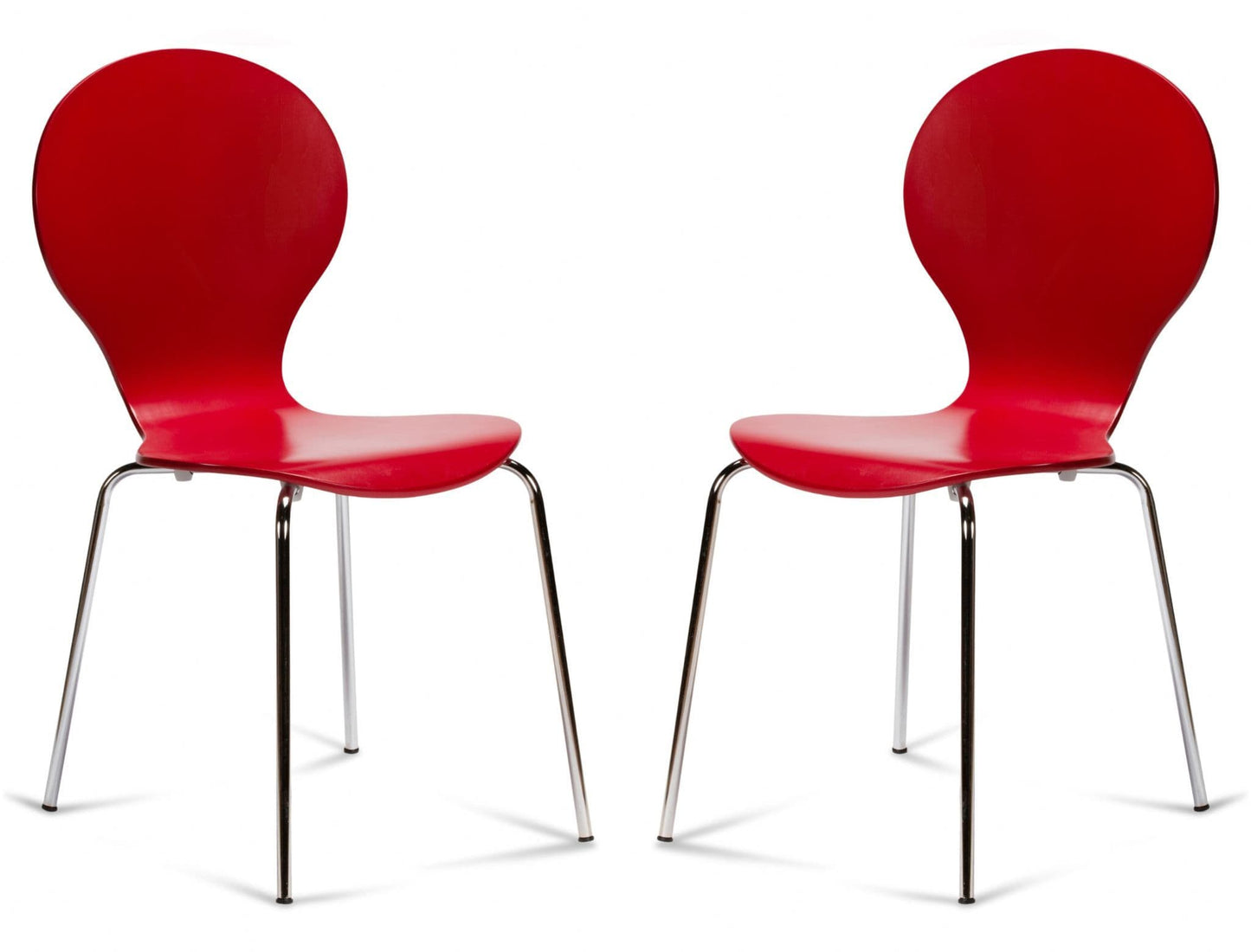 2 Kimberley Red & Chrome Dining Chairs