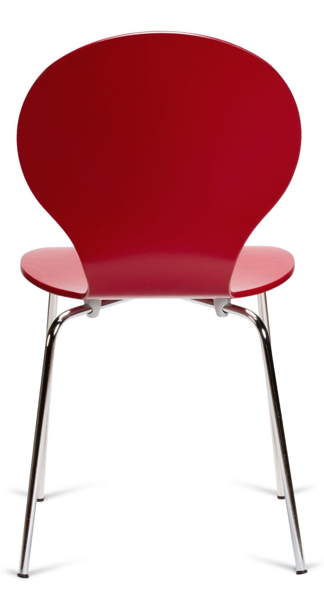 Kimberley Red & Chrome Dining Chairs Rear View