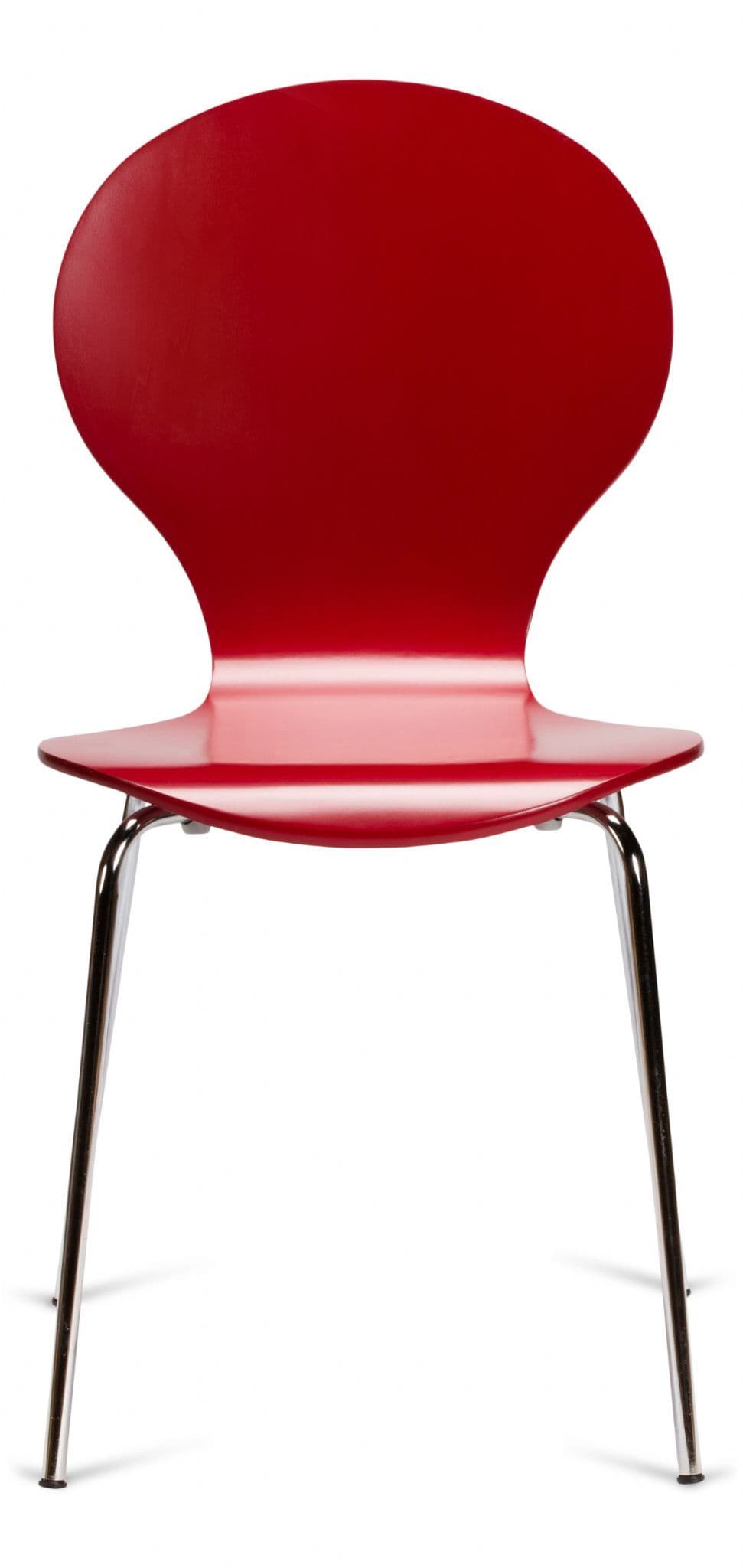 Kimberley Red & Chrome Dining Chairs Front View