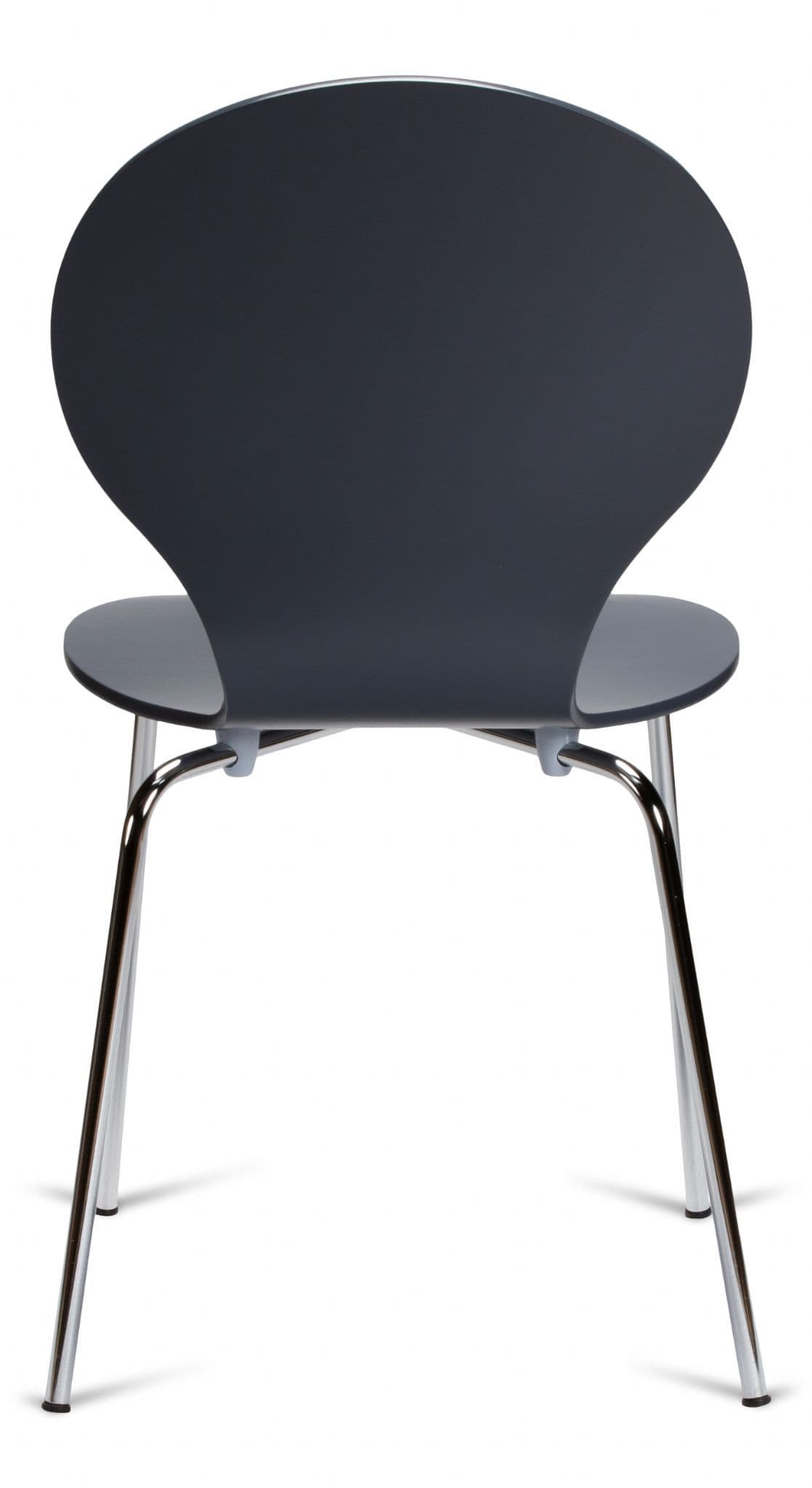 Kimberley Slate Grey & Chrome Dining Chairs Rear View