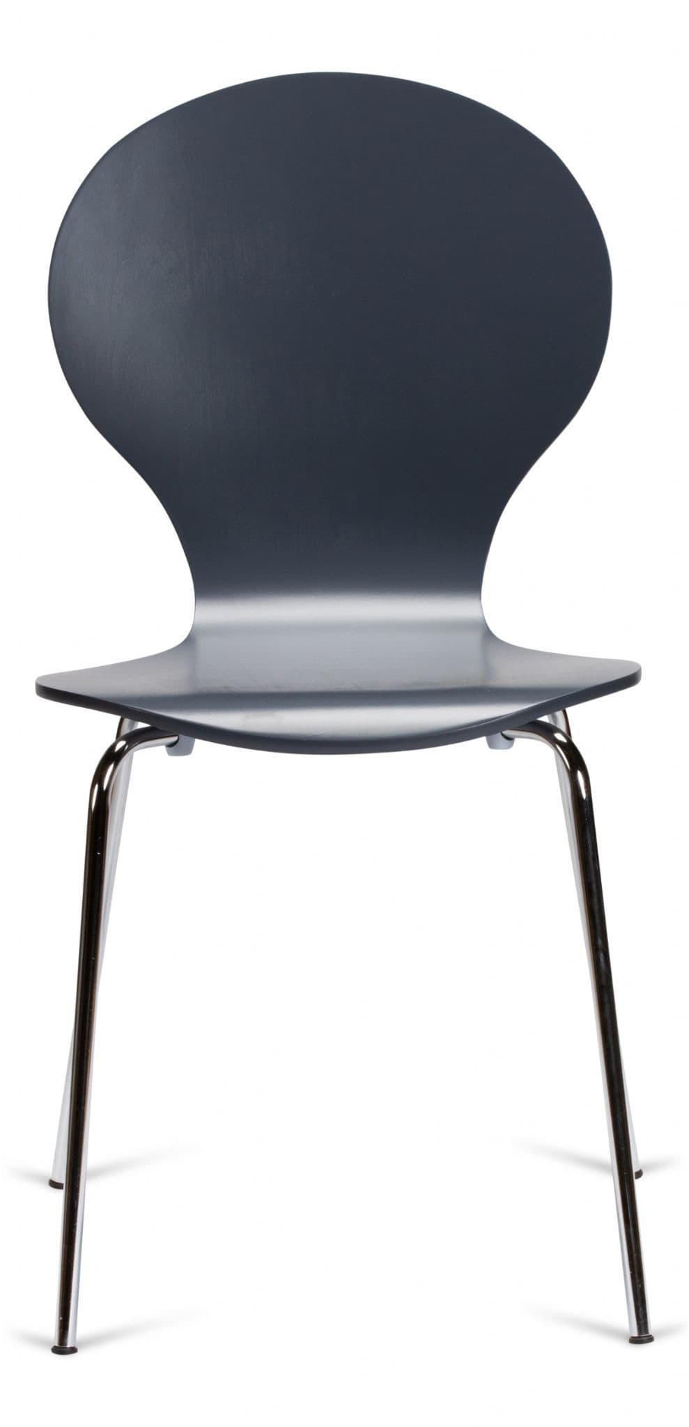 Kimberley Slate Grey & Chrome Dining Chairs Front View