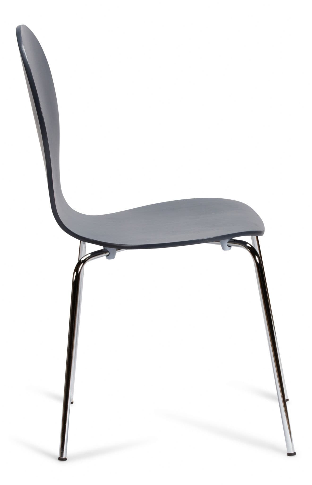 Kimberley Slate Grey & Chrome Dining Chairs Side View