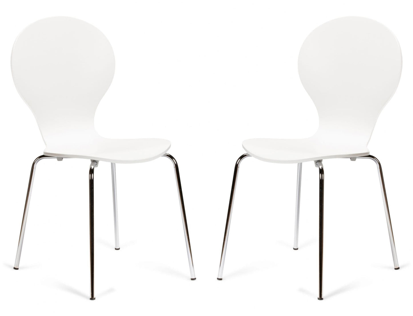 2 Kimberley White & Chrome Dining Chairs