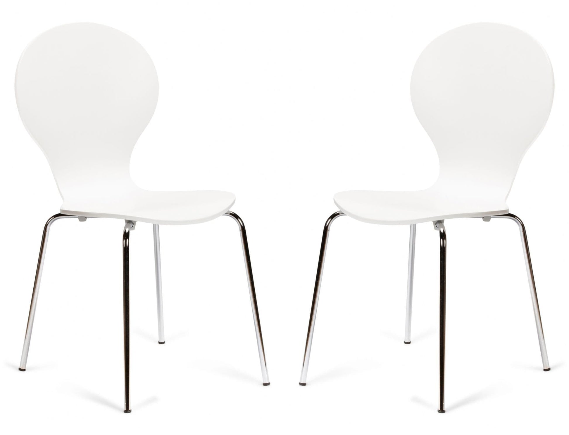 2 Kimberley White & Chrome Dining Chairs