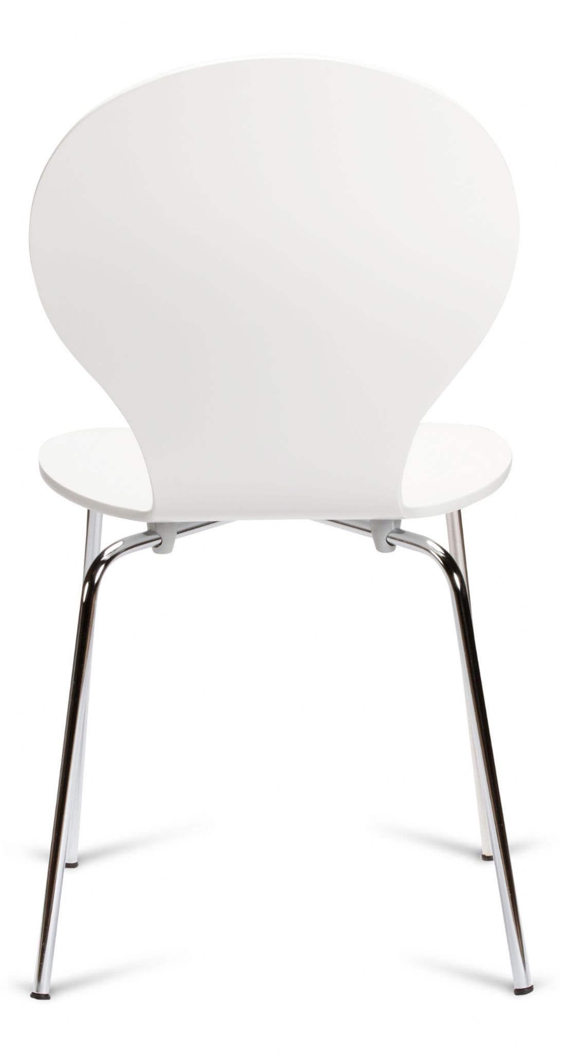 Kimberley White & Chrome Dining Chairs Rear View