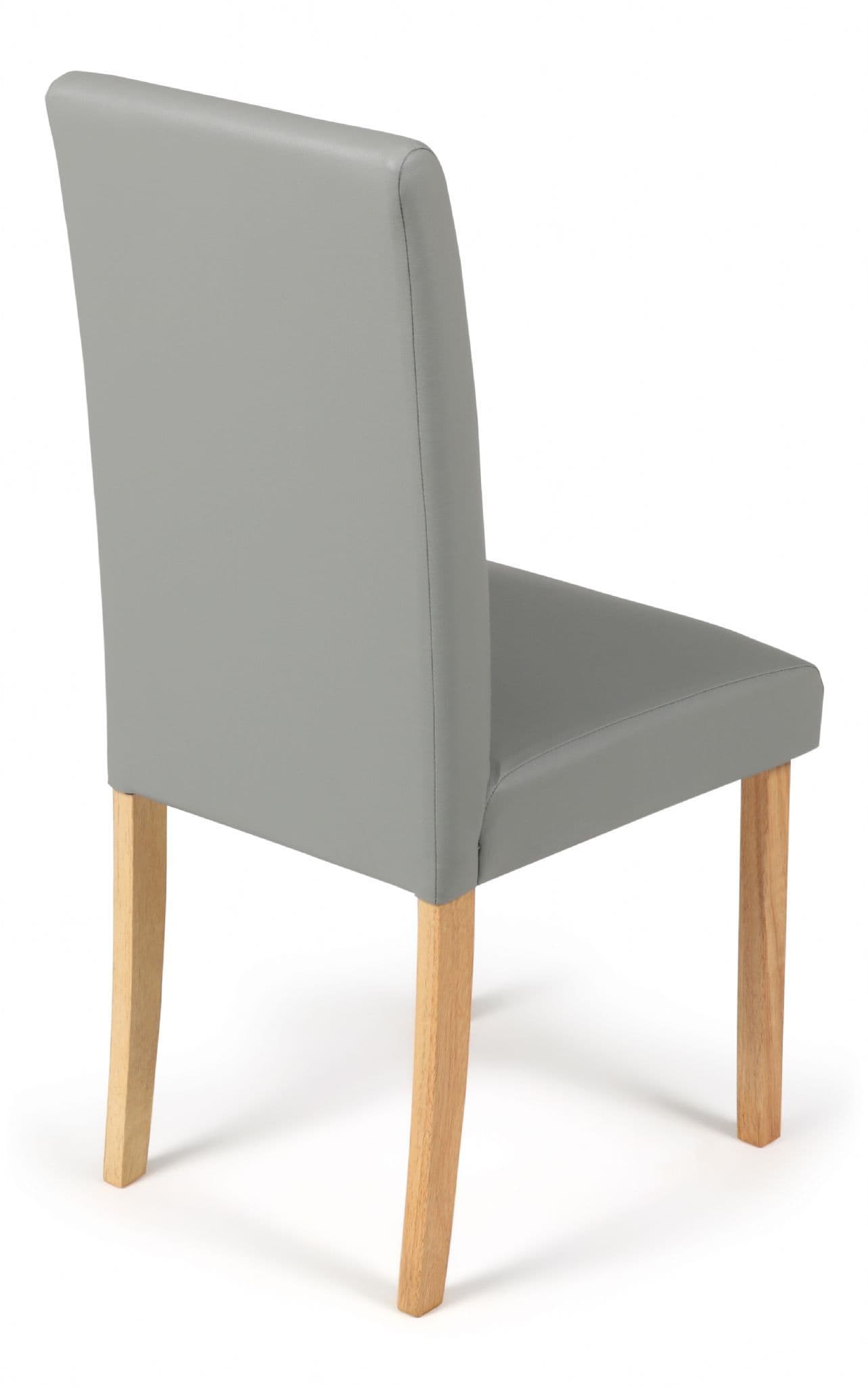 Matt Grey Torino Faux Leather Dining Chairs Rear View